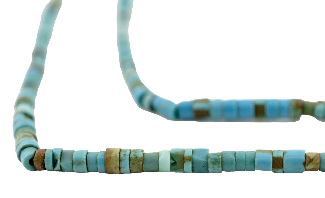 Blue Turquoise Heishi Bead Strands: Authentic Afghan Handcrafted Stone Beads, 15 Inch, 240 Count